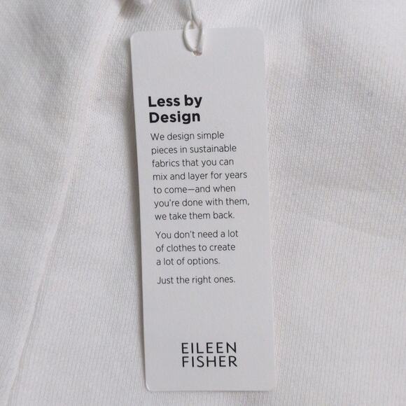 NWT Eileen Fisher White Mid-Thigh Shorts Drawstring Casual Small - Picture 7 of 9